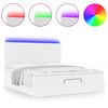 vidaXL Ottoman bed met matras en LED's 180x200cm kunstleer wit