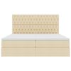 vidaXL Opslag bed met matras met opslag Cr&egrave;me 200 x 200 cm Nep Leer