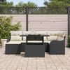 vidaXL Tuin Sofa Set met kussen met opslag 7 pcs Zwart Poly riet
