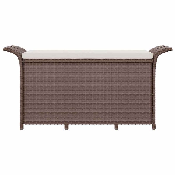 vidaXL Tuinbank met kussen 116x46x57 cm poly rattan bruin