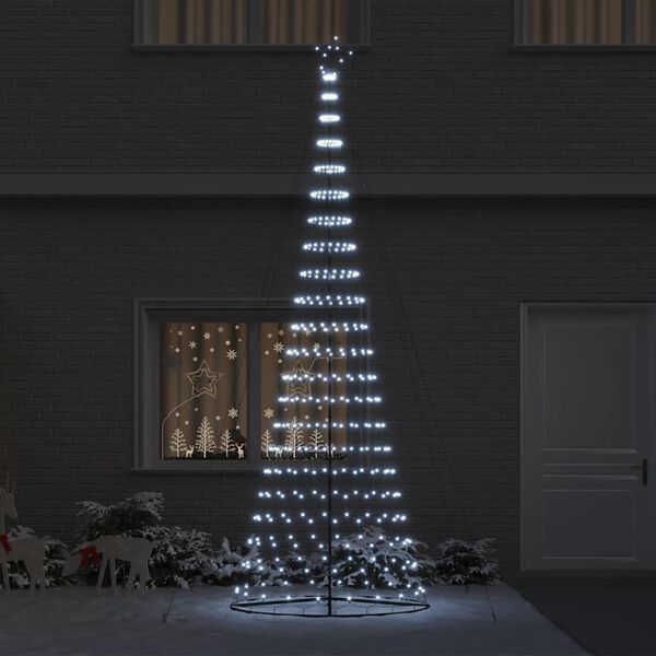 vidaXL LED Kerstboom met 455 LED met standaard Koudwit 184.5 cm Metaal