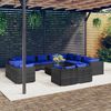 vidaXL 13-delige Loungeset met kussens poly rattan grijs