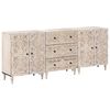 vidaXL Dressoir 3 st 60 x 33,5 x 75 cm Massief Mango Hout Wit
