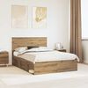 vidaXL Bedframe Ambachtelijk eiken 140 x 190 cm Massief grenenhout
