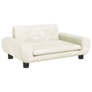 vidaXL Kinderbank 70x45x33 cm fluweel cr&egrave;mekleurig