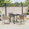 vidaXL Tuin eettafelset 5 pcs Beige poly rattan