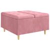 vidaXL Knopkruk met kussen Roze 80 x 80 x 45 cm Fluweel