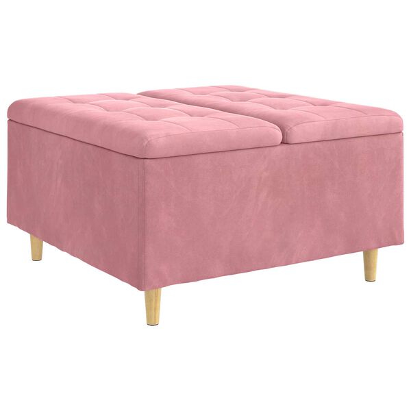 vidaXL Knopkruk met kussen Roze 80 x 80 x 45 cm Fluweel