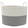 vidaXL Opbergmand &Oslash; 51x33 cm katoen grijs en wit