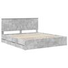 vidaXL Bedframe met lade Beton Grijs 200 x 200 cm Ingenieurshout