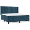 vidaXL Boxspring met matras fluweel donkerblauw 180x200 cm