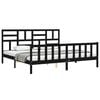 vidaXL Bedframe met hoofdbord massief hout zwart