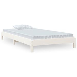 vidaXL Bed stapelbaar 90x190 cm massief grenenhout wit