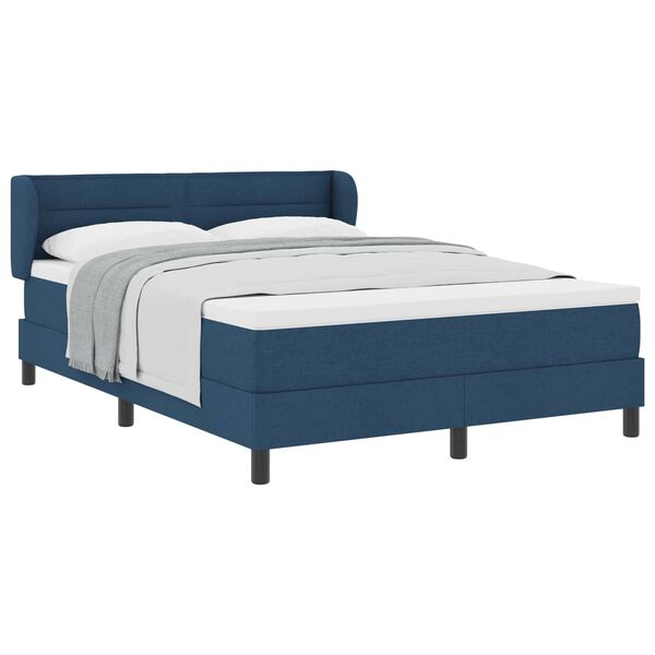 vidaXL Boxspringbed met matras met hoofdeinde Blauw 140 x 200 cm Stof