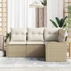 vidaXL Tuin Sofa Set met opslag 4 pcs Beige poly rattan