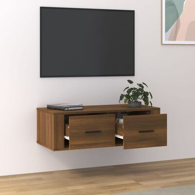 vidaXL Tv-hangmeubel 80x36x25 cm bewerkt hout bruin eikenkleur