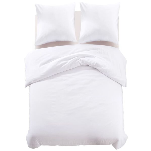 vidaXL Dekbedovertrekset 200x220/60x70 cm wit