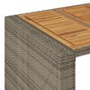 vidaXL 3-delige Tuinbarset met kussens poly rattan acacia grijs
