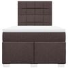 vidaXL Boxspring met matras stof donkerbruin 120x190 cm