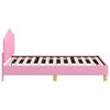 vidaXL Peuterbedframe met hoofdbord Roze 80 x 160 cm Stof