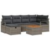 vidaXL Tuin Sofa Set met kussen met opslag 7 pcs Grijs Poly riet