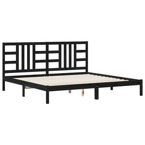 vidaXL Bedframe massief hout zwart 200x200 cm