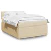 vidaXL Boxspring met matras stof cr&egrave;mekleurig 140x190 cm
