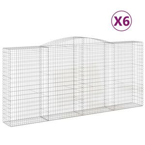 vidaXL Schanskorven 6 st gewelfd 400x50x180/200 cm ijzer