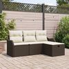 vidaXL Tuinbankenset met kussen 4 pcs Bruin en Cr&egrave;me poly rattan