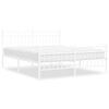 vidaXL Bedframe met hoofd- en voeteneinde metaal wit 150x200 cm
