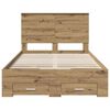 vidaXL Bedframe met hoofdeinde Artisan Eiken 120 x 190 cm Bewerkt hout