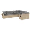vidaXL 9-delige Loungeset met kussens poly rattan beige