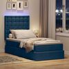 vidaXL Opbergbed met LED met matras Blauw 90 x 200 cm Polyester
