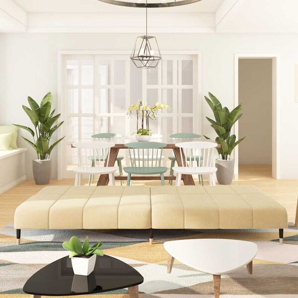 vidaXL Slaapbank 2-zits fluweel crèmekleurig