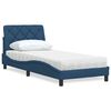 vidaXL Bed met matras stof blauw 90x200 cm