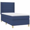 vidaXL Boxspring met matras stof blauw 90x200 cm