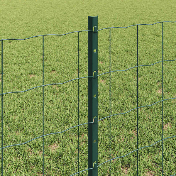vidaXL Hek met Paal Groen 0,6 x 25 m Staal en PVC