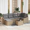 vidaXL Tuin Sofa Set 7 pcs Beige Poly riet