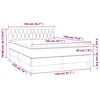 vidaXL Boxspring met matras stof lichtgrijs 140x190 cm