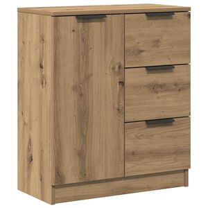 vidaXL Dressoir 60x30x70 cm bewerkt hout artisan eikenkleurig