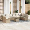 vidaXL Tuin Sofa Set met kussen met opslag 11 pcs Bruin Poly riet