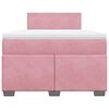 vidaXL Boxspring met matras fluweel roze 120x200 cm