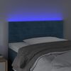 vidaXL Hoofdbord LED 100x5x78/88 cm fluweel donkerblauw