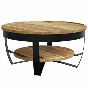 vidaXL Salontafel 65x32 cm massief ruw mangohout