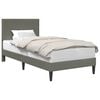 vidaXL Bedframe met hoofdeinde Lichtgrijs 100 x 200 cm Katoen Stof