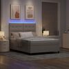 vidaXL Boxspring bed met matras met LED Taupe 140 x 190 cm Stof