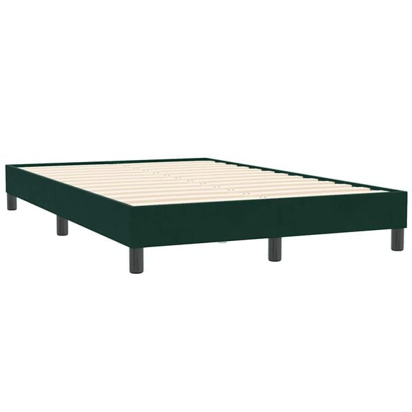 vidaXL Boxspring zonder matras fluweel donkergroen 120x210 cm