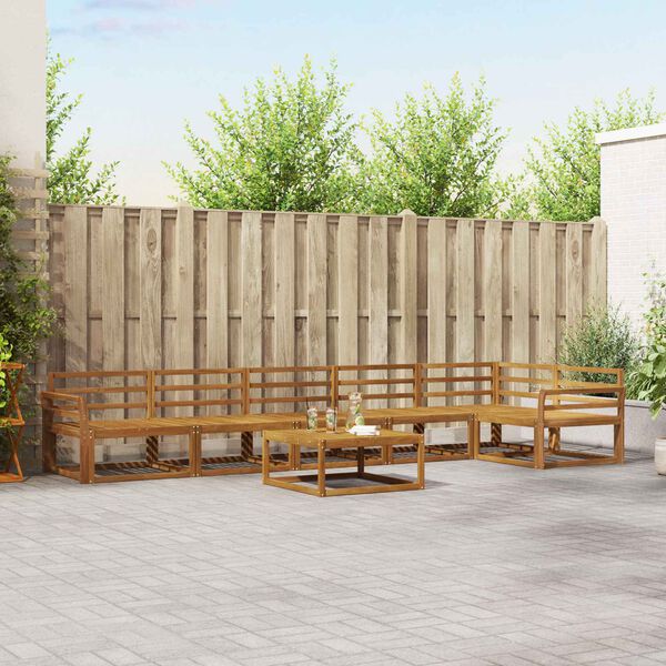 vidaXL Buiten bankenset 7 pcs Naturel Massief Acaciahout