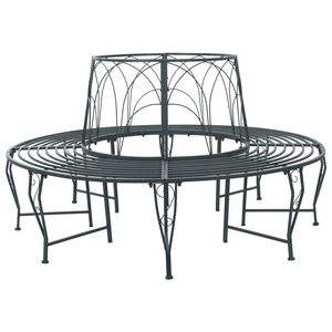 vidaXL Boom bank 8 -zits &Oslash; 160 x 89 cm steel Zilvergrijs Rond