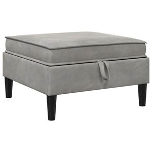 vidaXL Sofa Kruk met Opslag Lichtgrijs Fluweel